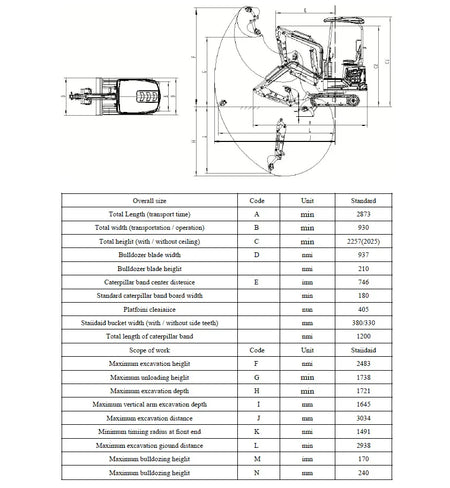 1 Ton, Kubota Engine Mini Excavator | CFG-DY16