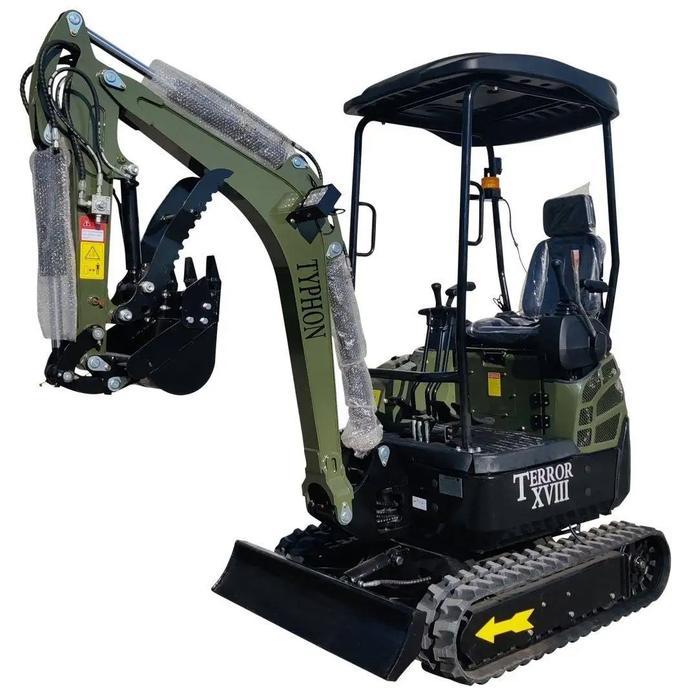 2025 4000 lb Typhon Terror XVIII Mini Excavator Rubber Track with Kubota Diesel Engine