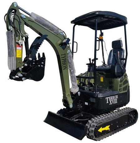 2025 4000 lb Typhon Terror XVIII Mini Excavator Rubber Track with Kubota Diesel Engine