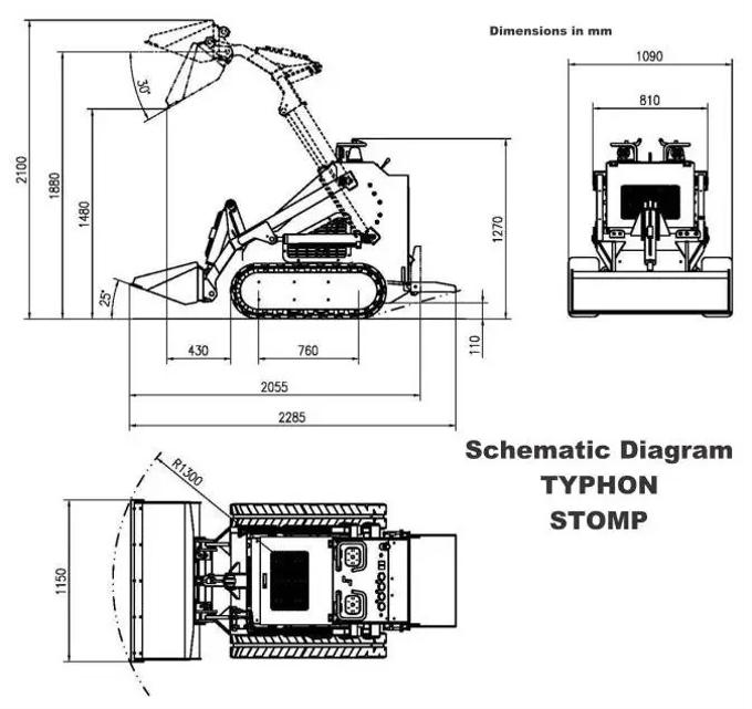 TYPHON STOMP 1800lbs Mini Skid Steer Loader 23HP Wheel Gas EPA B & S Engine USA