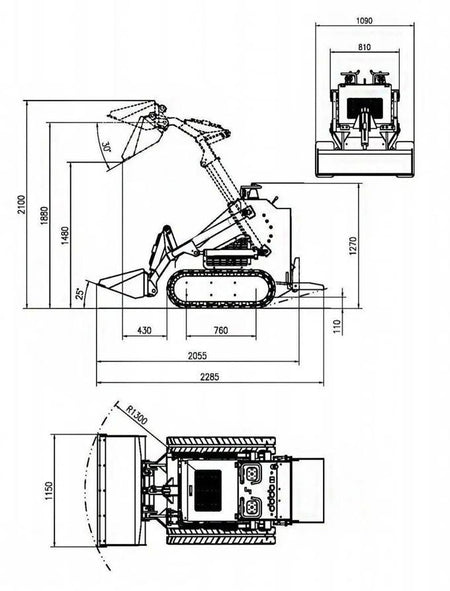 Skid Steer Loader Tracked 22.1 HP Honda EPA Gasoline Engine for Gardens, Farming