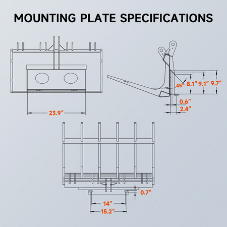 38″ Hydraulic Root Grapple Attachment For Mini Skid Steer Loader